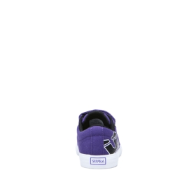 Supra Kids STACKS II VULC VELCRO Low Top Shoes Purple/Black/white | US-35175